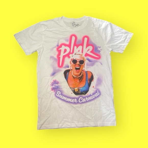 P!NK Pink Alecia Moore Summer Carnival 2024 MED Shirt Trustfall - Picture 1 of 4